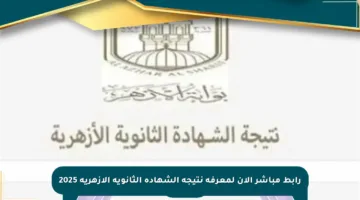 رابط مباشر الآن لمعرفة نتيجة الشهادة الثانوية الأزهرية 2025